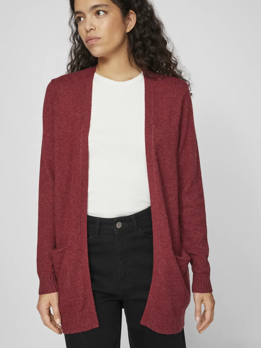 

Кардиган Vila "VIRIL OPEN ТРИКОТАЖНЫЙ КАРДИГАН L/S - NOOS", цвет Cabernet Detail:Dark Melange