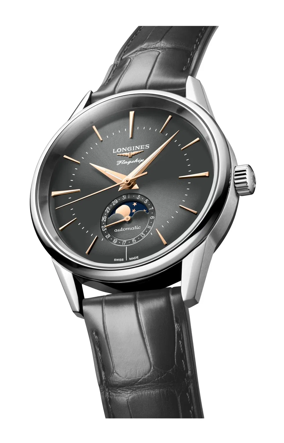 FLAGSHIP HERITAGE ФАЗЫ ЛУНЫ - L4.815.4.52.2 LONGINES, золотой — фото 3