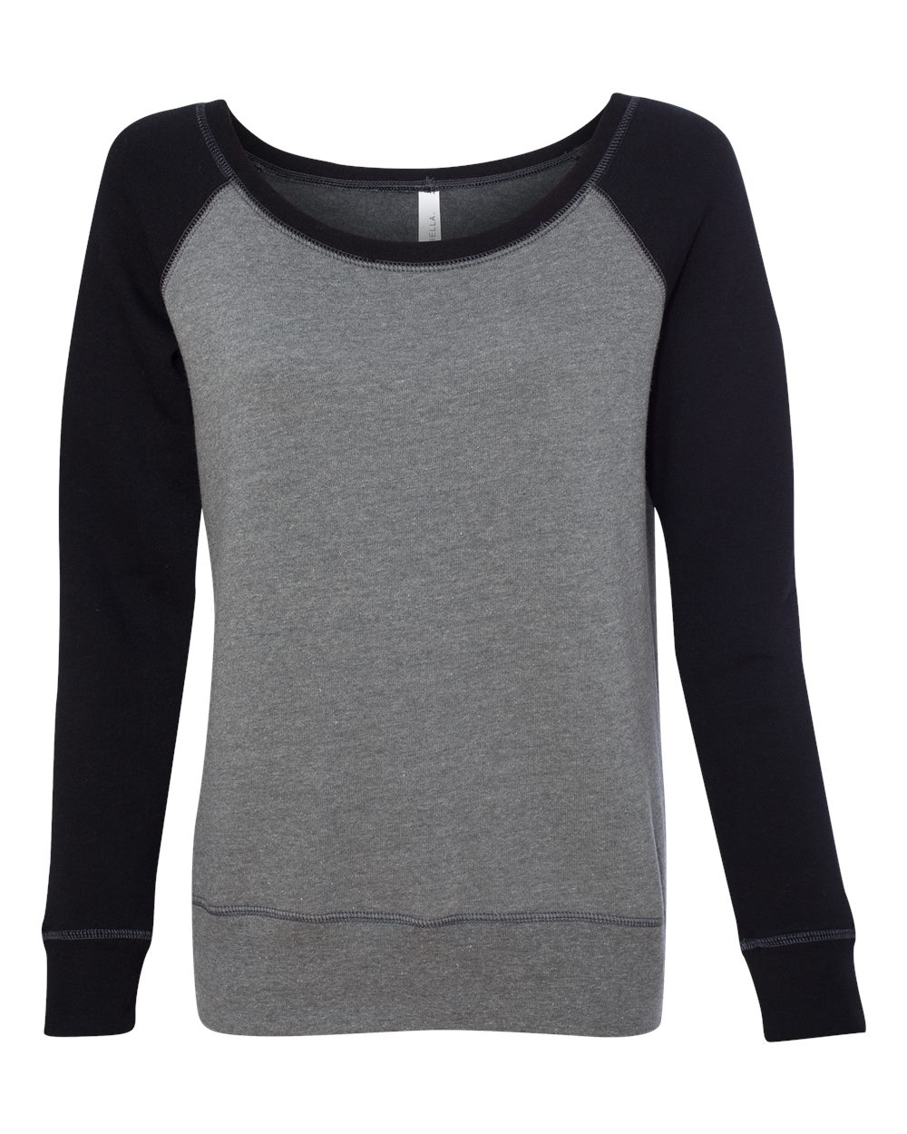

Женская толстовка из флисовой губки с широким воротом BELLA + CANVAS, цвет deep heather/ black