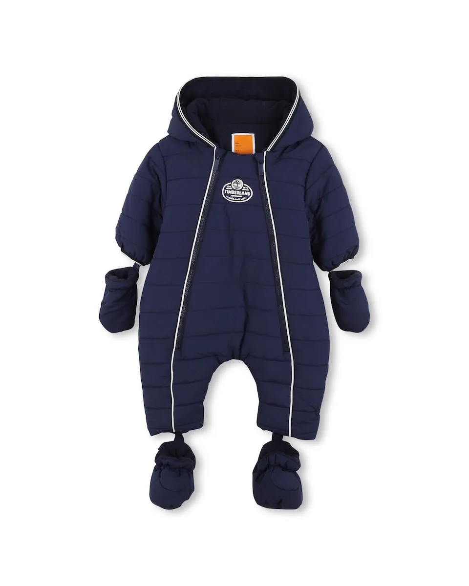 

Синий детский комбинезон с капюшоном Timberland