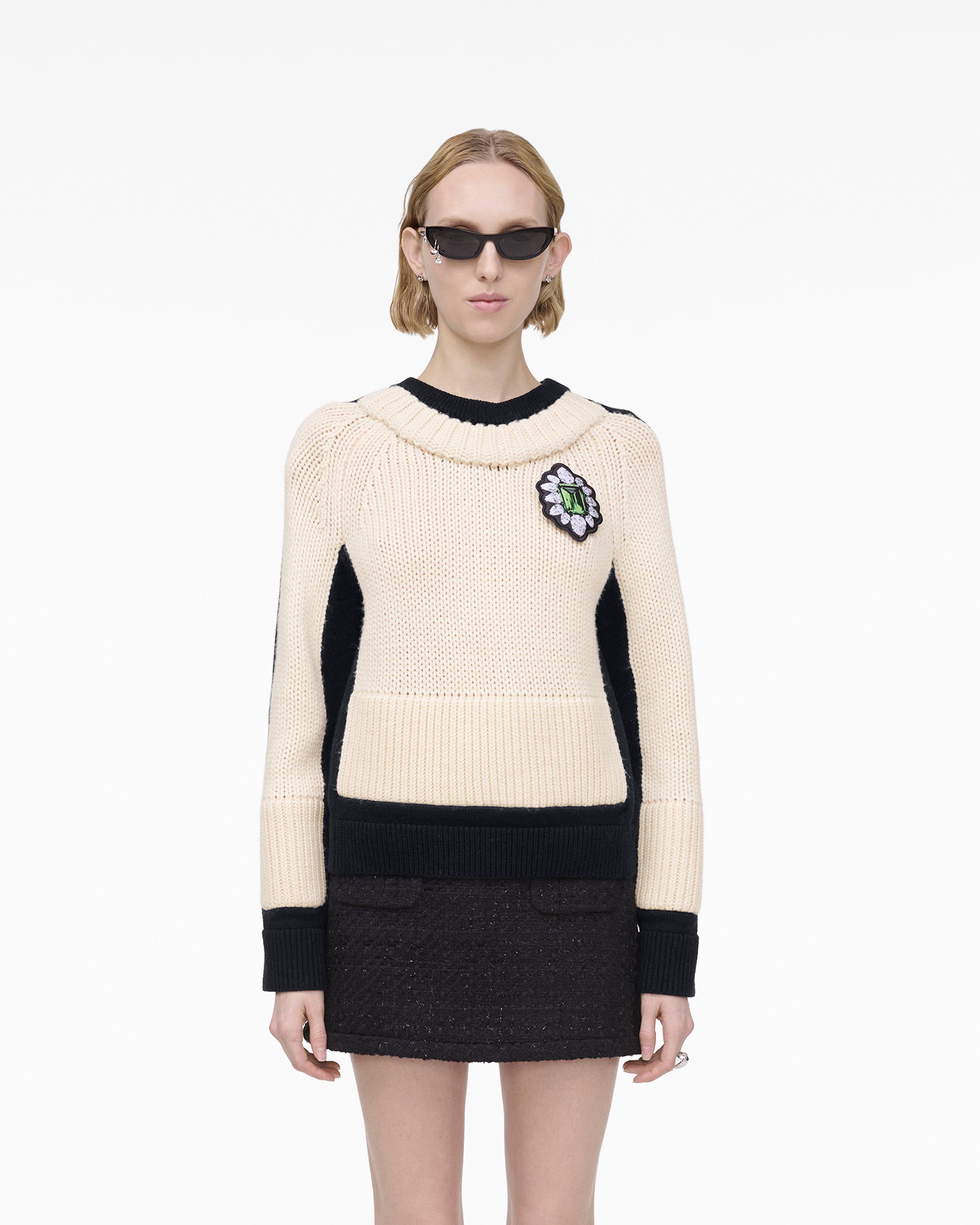 

Свитер Trompe L'Oeil Crewneck Marc Jacobs, черный/слоновая кость