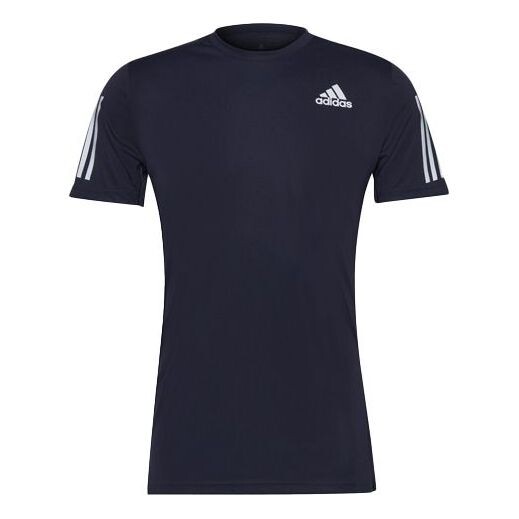 

Футболка own the run sports short sleeve tee 'white' Adidas, синий