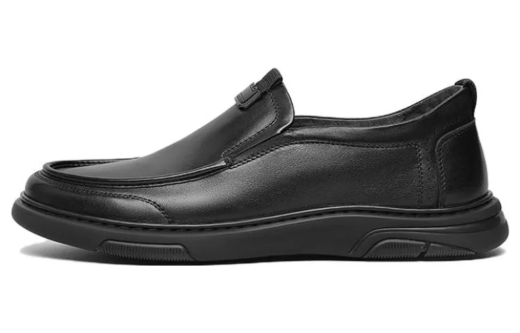 VOLO Повседневные кожаные туфли мужские low top черный/серый — фото 3