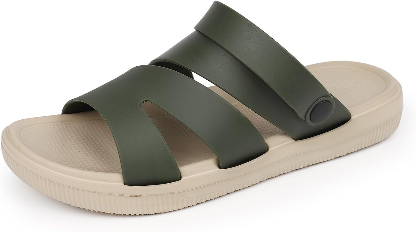 

Мужские шлепанцы для пляжа и бассейна, повседневная обувь для воды, легкие с регулируемой задней ремешкой, открытым носком, для ходьбы Biuhfn, зеленый