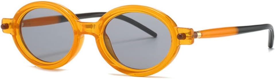 

Женские солнцезащитные очки овальной формы с защитой от УФ-излучения UV400, винтажные, светло-серые, мужские солнцезащитные очки с заклепками generic, Orange Light Gray