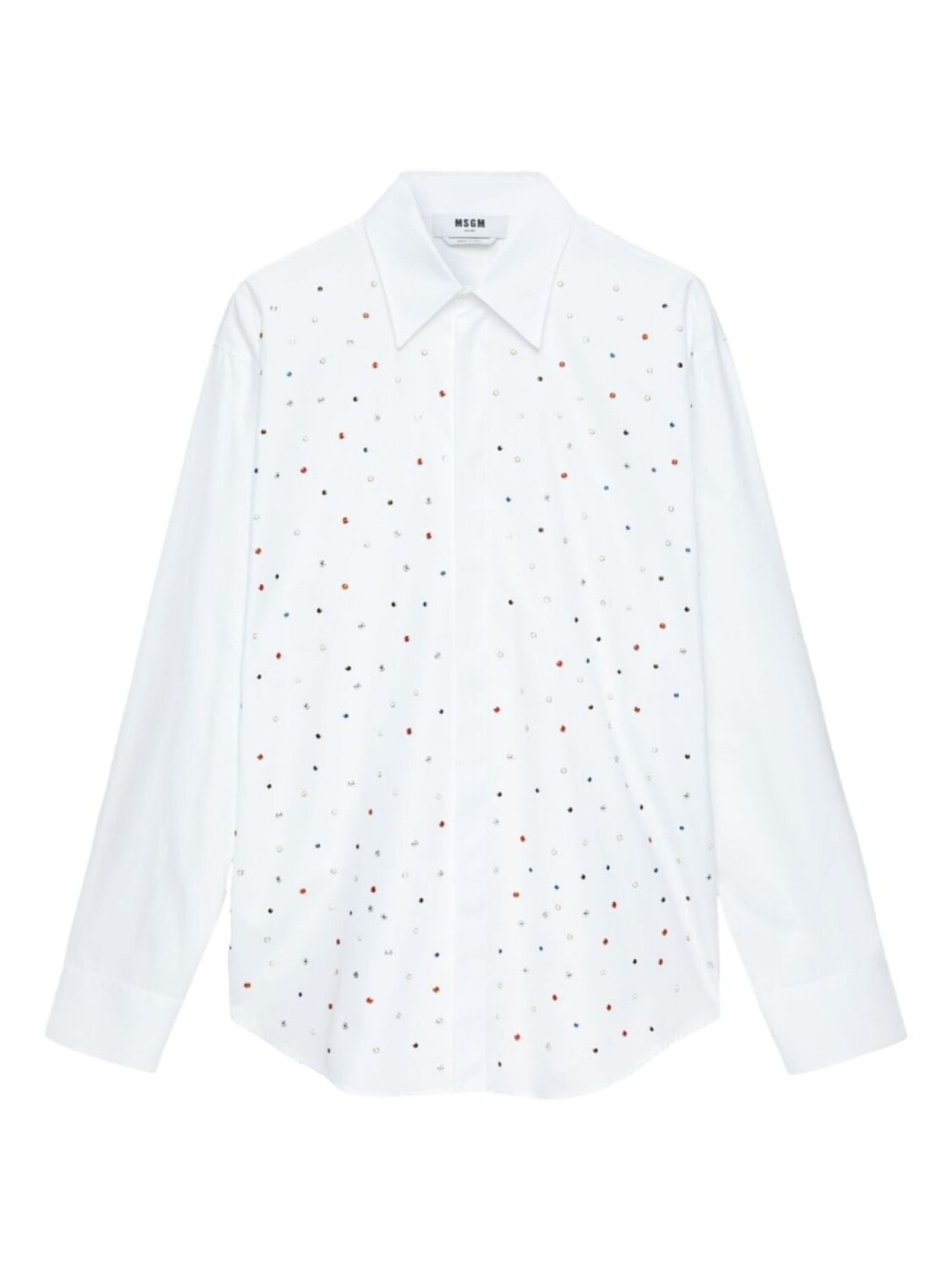 

MSGM рубашка, украшенная заклепками, белый