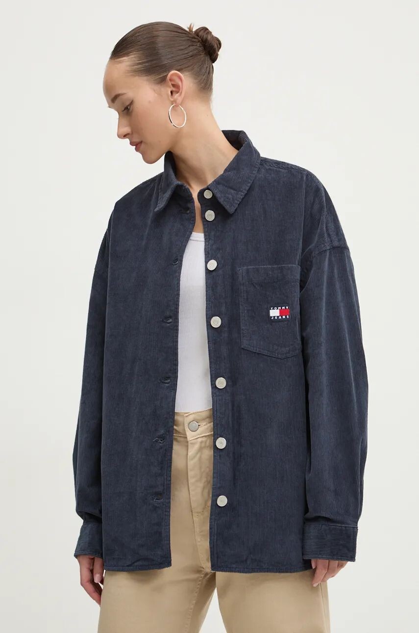

Вельветовая рубашка Tommy Jeans, темно-синий