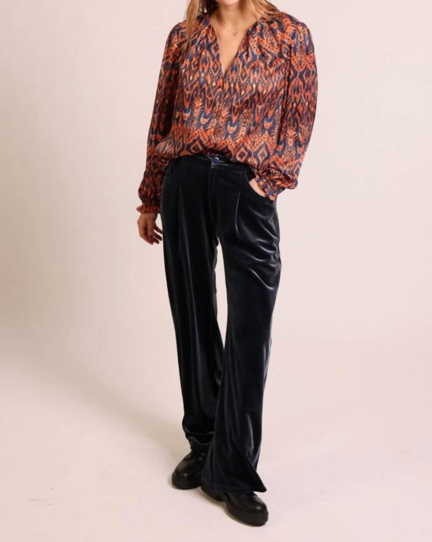 

Traffic People Рубашка на пуговицах Acacia Street с принтом в ржаво-оранжевых и синих тонах