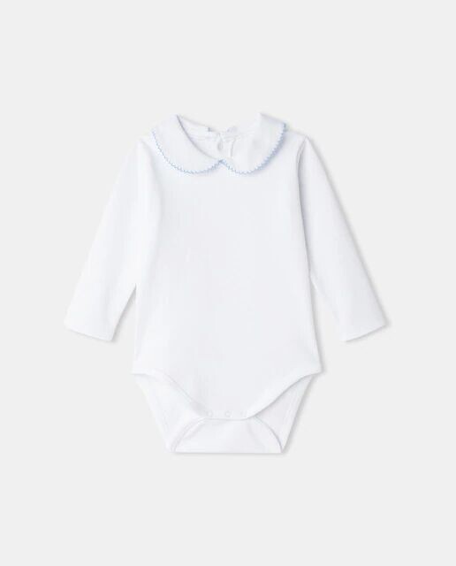 

Боди с длинными рукавами и воротником пике Cotton Juice, белый