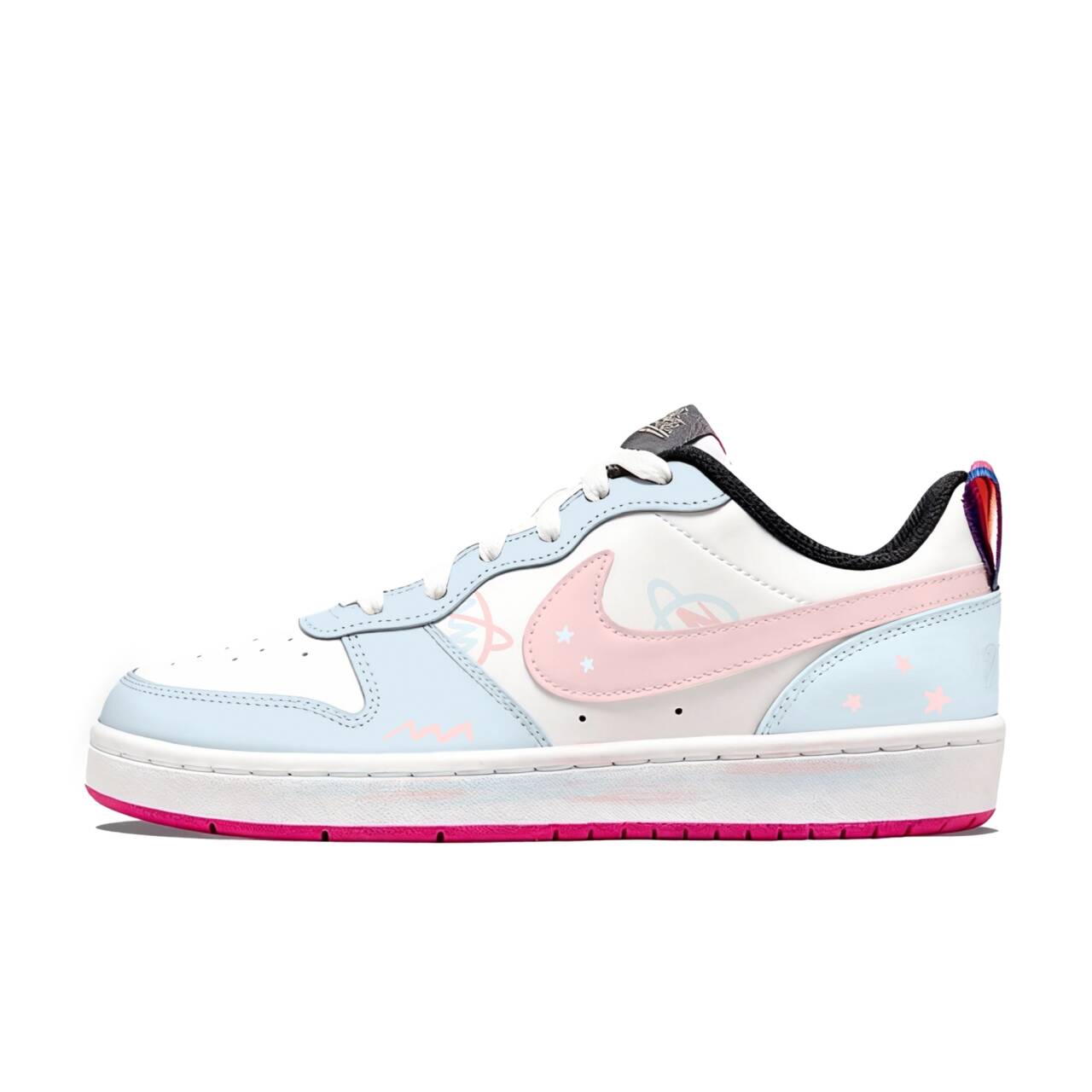 

Nike Court Borough Synthetic Leather Abrasion Resistant Slip Resistant Low top Skateboard Shoes Light Blue Teenagers