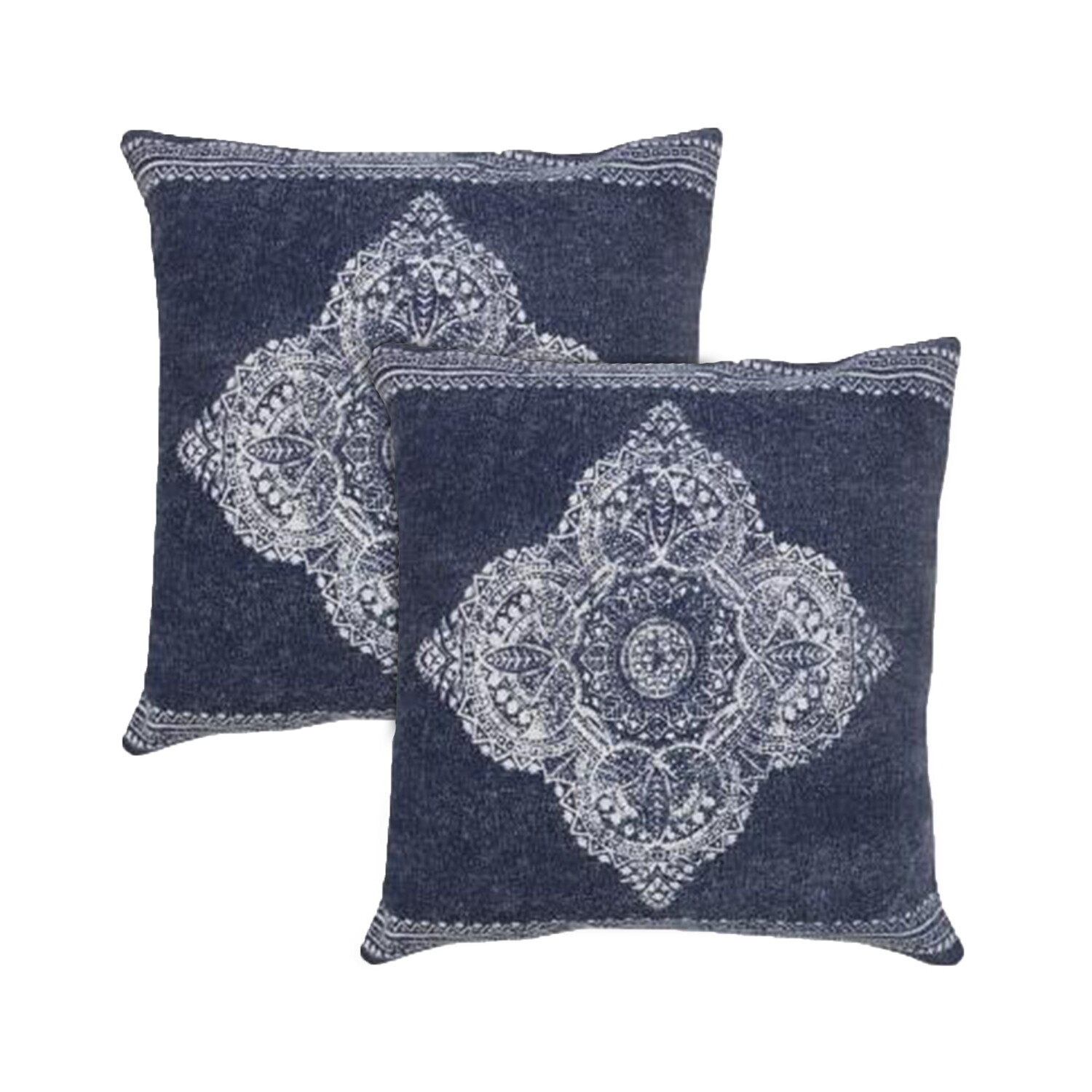 

Подушки декоративные LR Home Flona Medallion, темно-синий / белый