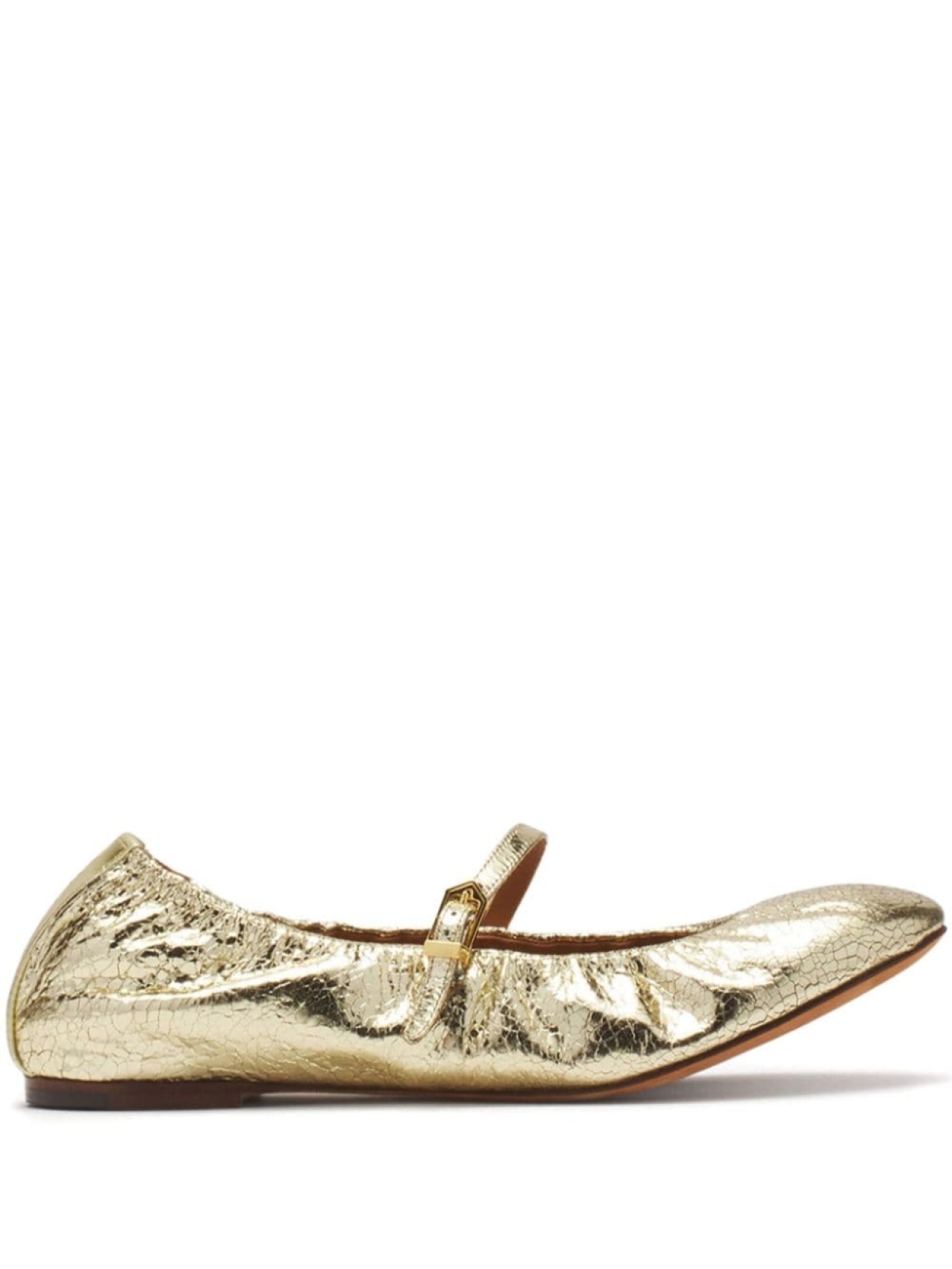 Lanvin балетки с логотипом, золотистый