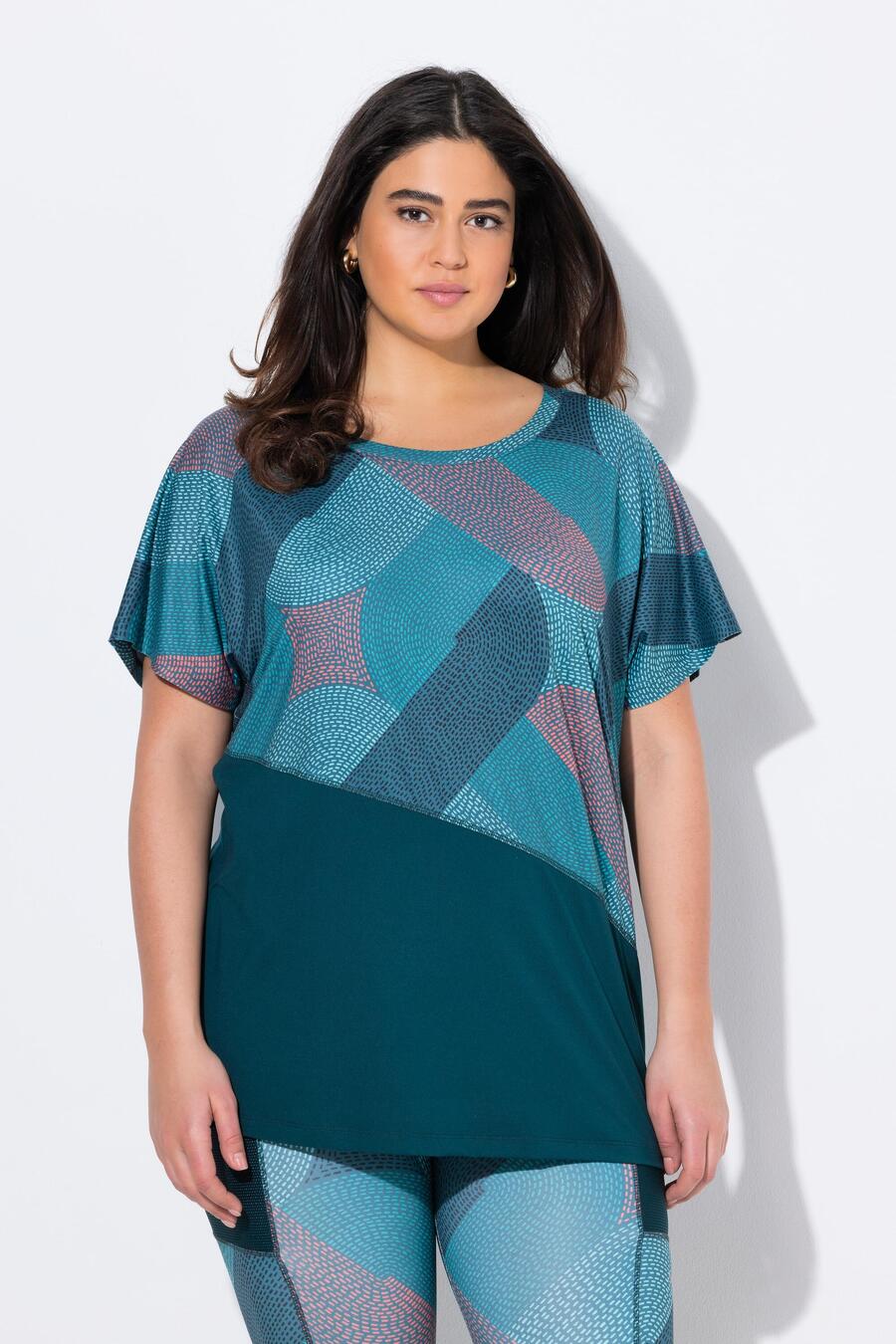 

ULLA POPKEN Женская функциональная рубашка свободного покроя с коротким рукавом из переработанного материала