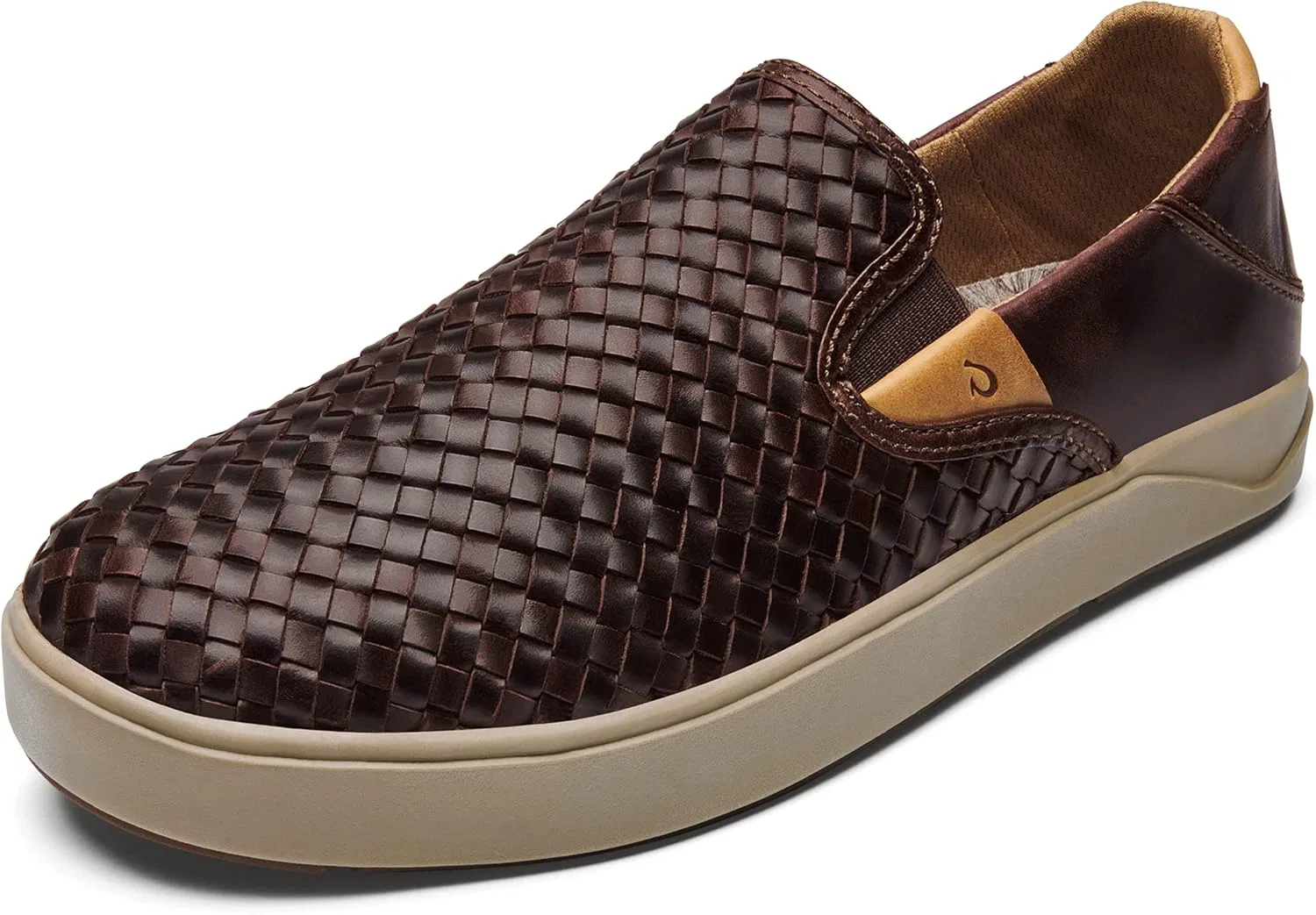 Лоферы плетеные из кожи OLUKAI, Dk Wood