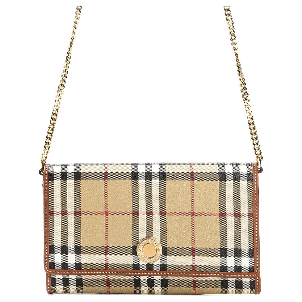 

Burberry Полиуретановая поясная сумка через плечо женская золотая