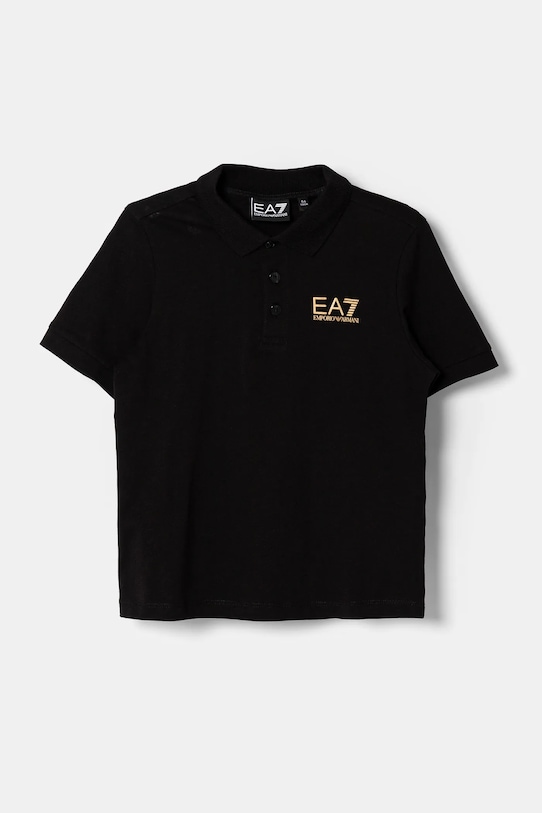 

Хлопковая детская поло Ea7 Emporio Armani, черный