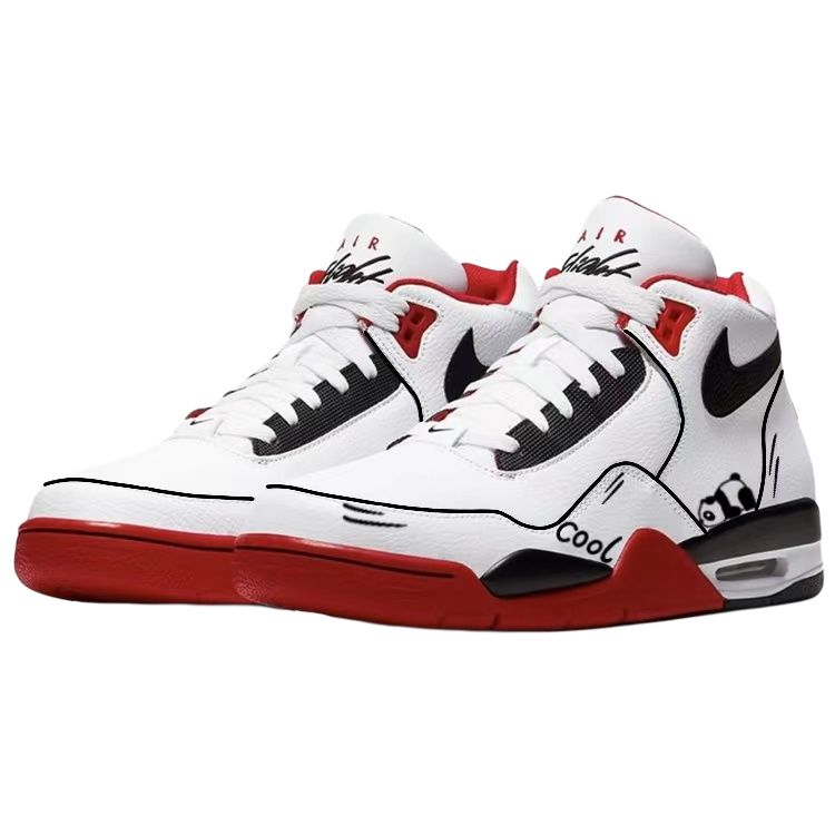 Nike Кроссовки баскетбольные мужские Mid top Vintage белые с амортизацией Flight Legacy и износостойкой подошвой — фото 4