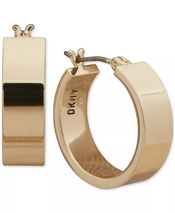 

Широкие серьги-кольца Huggie Small, 1,6 см DKNY, золотой