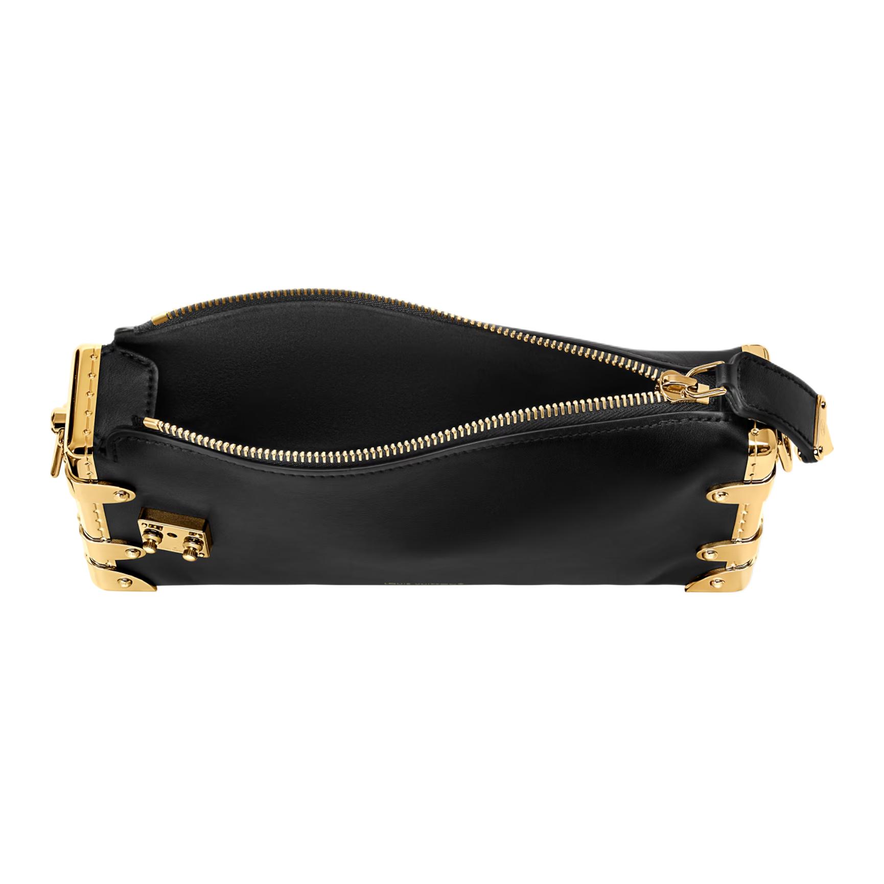 LOUIS VUITTON Сумка через плечо женская черная Slim Trunk Cow Leather Portable Crossbody Bag — фото 4