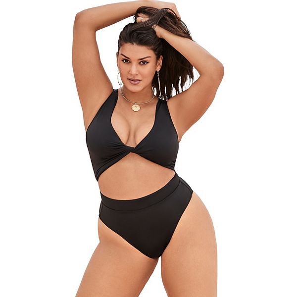 

Женский топ с перекрученным передом Swimsuits For All, Black, Черный, Женский топ с перекрученным передом Swimsuits For All, Black