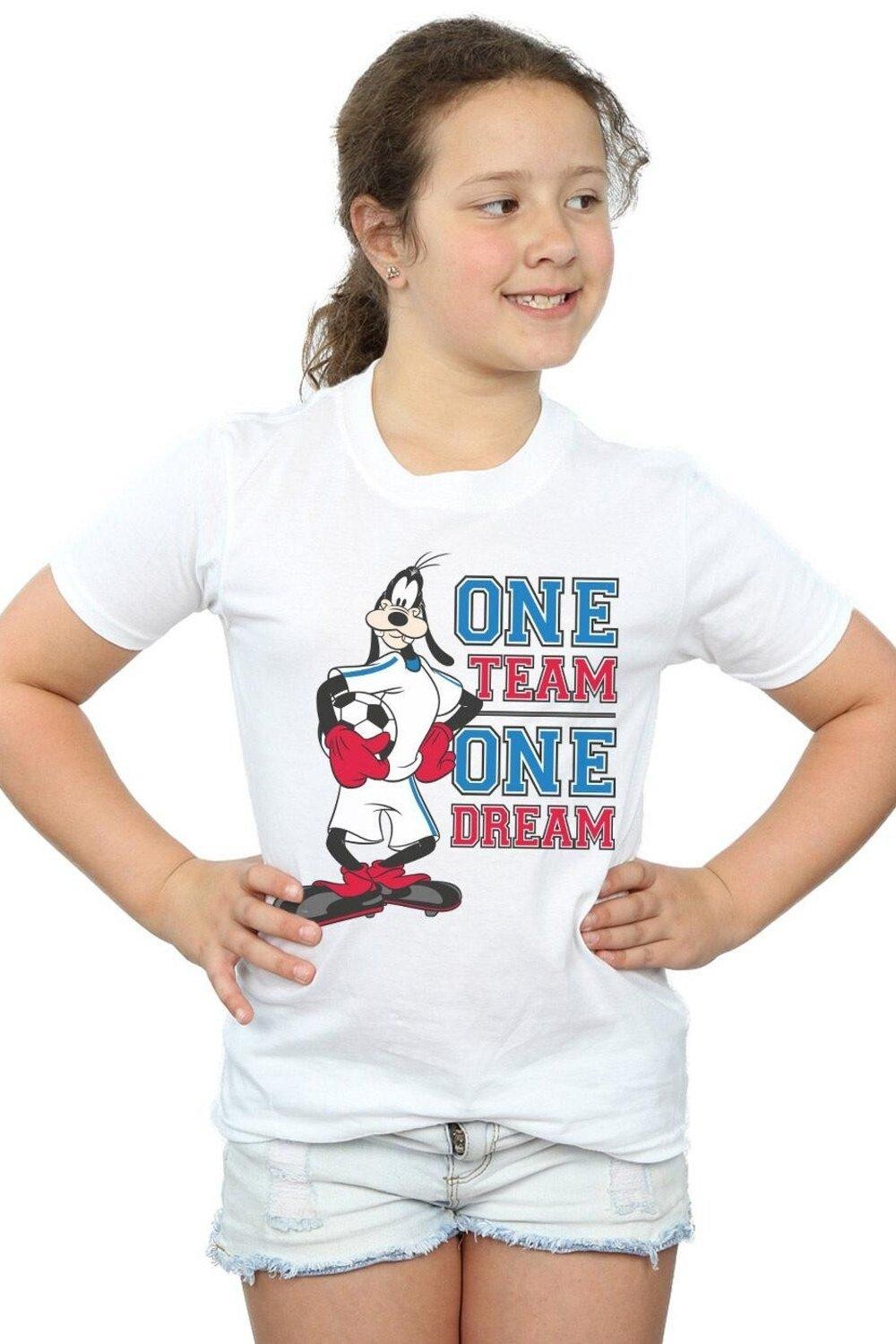 

Хлопковая футболка Goofy One Team One Dream Disney, белый