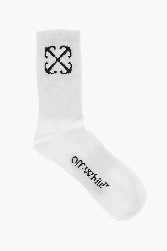 

Длинные носки в рубчик Off-White, белый