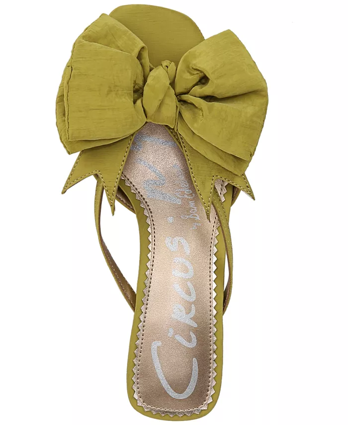 Женские босоножки-лодочки Natalina на каблуке-рюмочке с бантом Circus Ny By Sam Edelman, зеленый — фото 4