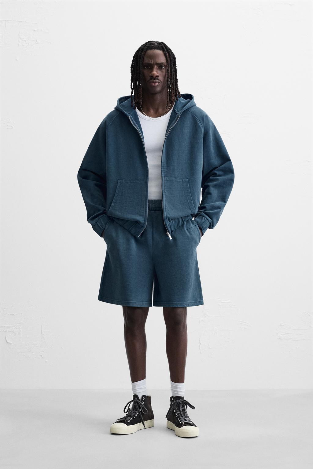 

Шорты-бермуды для бега трусцой свободного покроя ZARA, синий