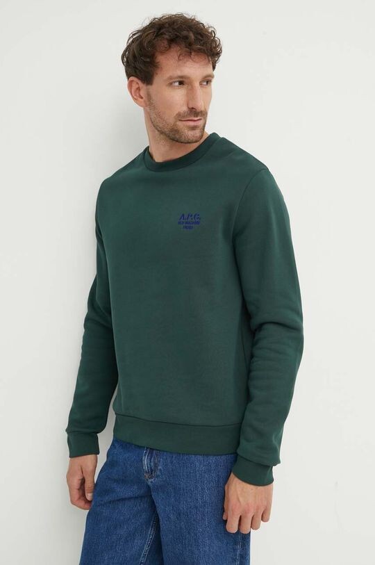 

Толстовка Sweat Rider из хлопка A.P.C., зеленый