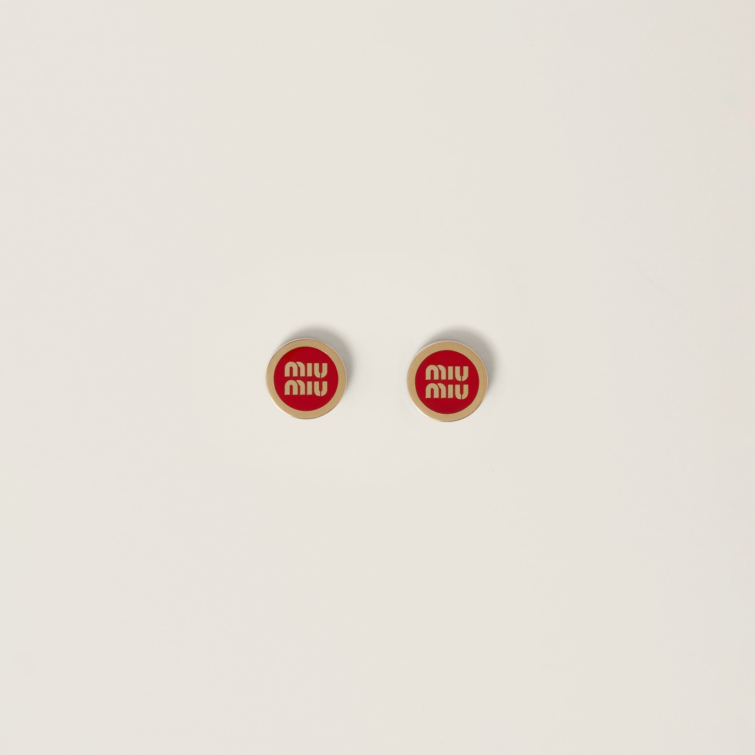 

Серьги из металла с эмалью MIU MIU, красные