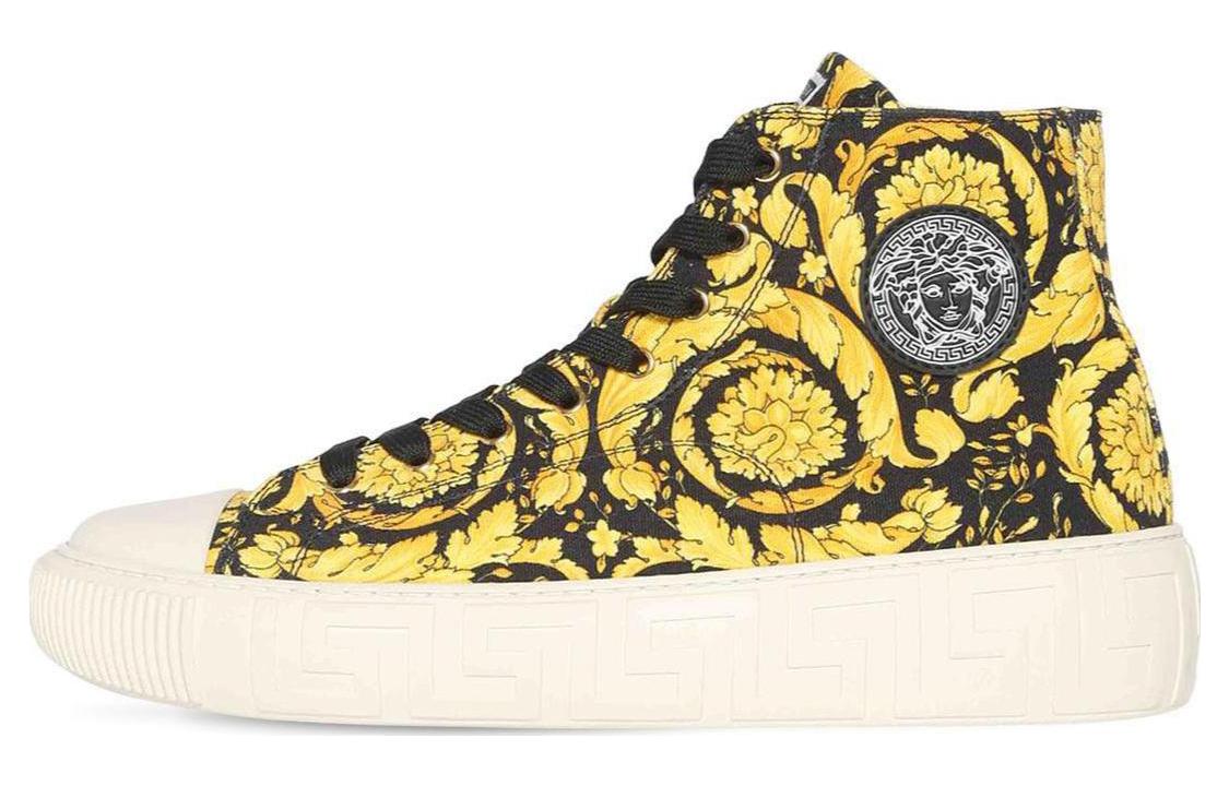 Кеды мужские Versace высокие, желто-черный