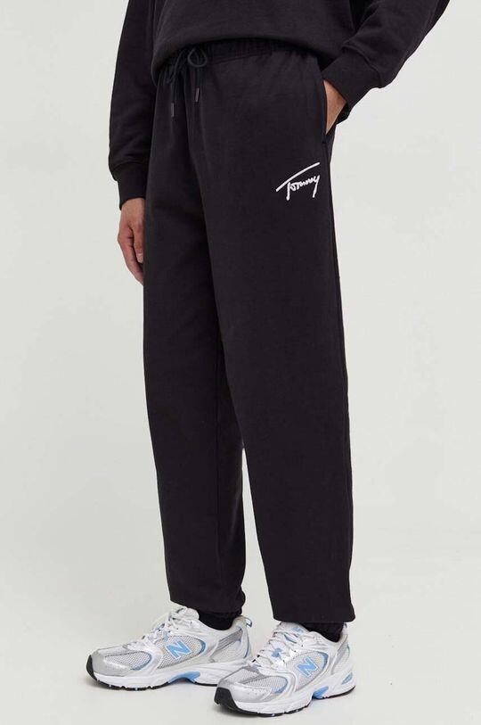 

Хлопковые спортивные штаны Tommy Jeans, черный