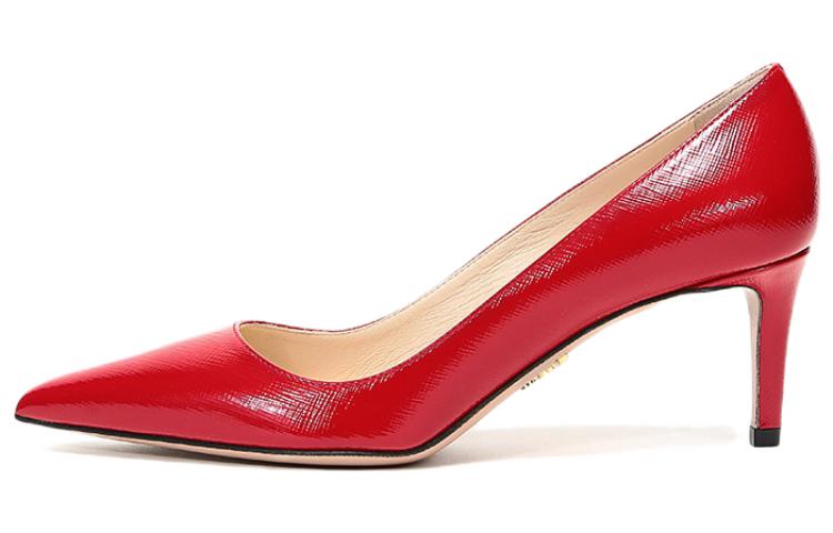 Остроконечные каблуки из шагреневой кожи 'Red' Женские PRADA — фото 2