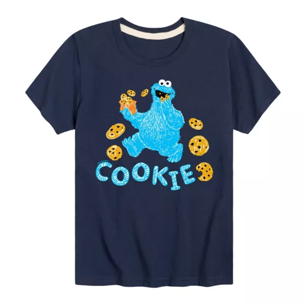 

Футболка для мальчиков 8-20 лет с принтом Cookie Monster из «Улицы Сезам» Licensed Character, синий