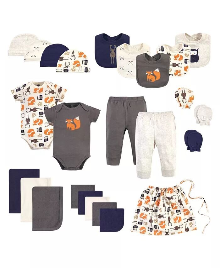 

Набор Layette Start для маленьких мальчиков, подарок для детского душа, 25 предметов, лес, 0–6 месяцев Hudson Baby, зеленый