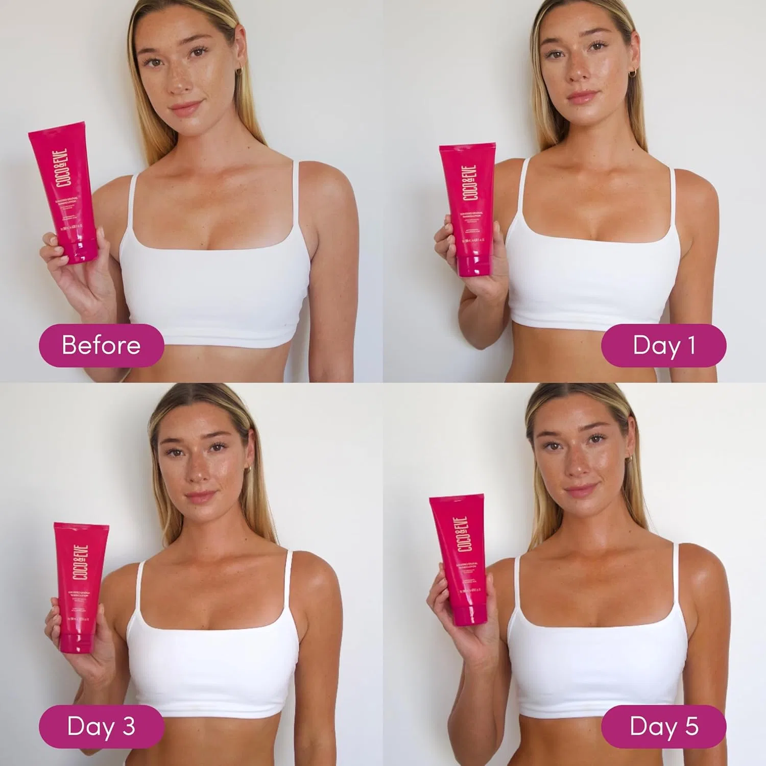 Увлажняющий лосьон для постепенного загара «Sun-kissed Gradual Tanning Lotion» от Coco & Eve Coco & Eve — фото 3