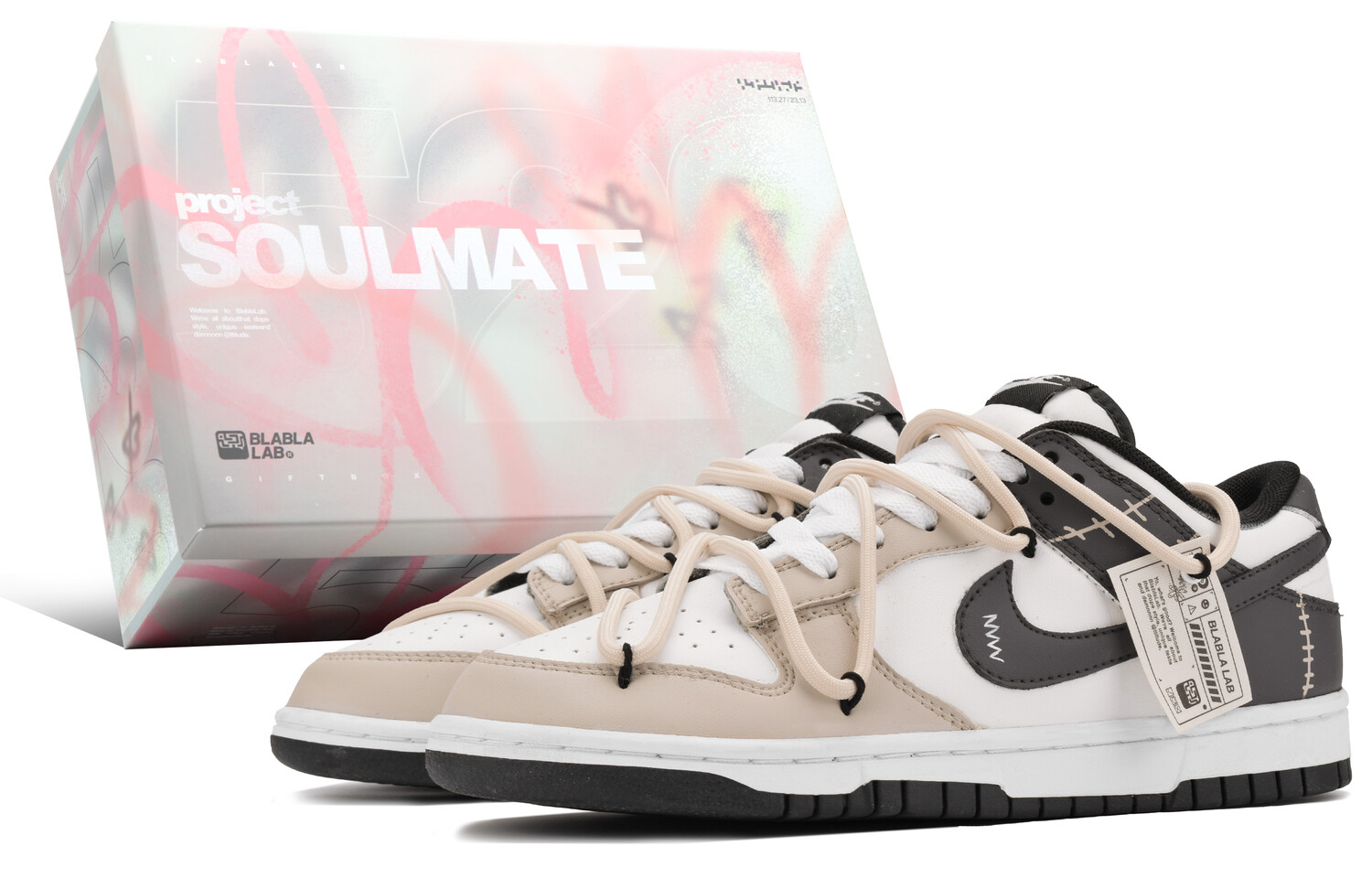 

Кроссовки Nike Dunk Skateboarding Shoes Men Low-top Black/Brown/White, черный