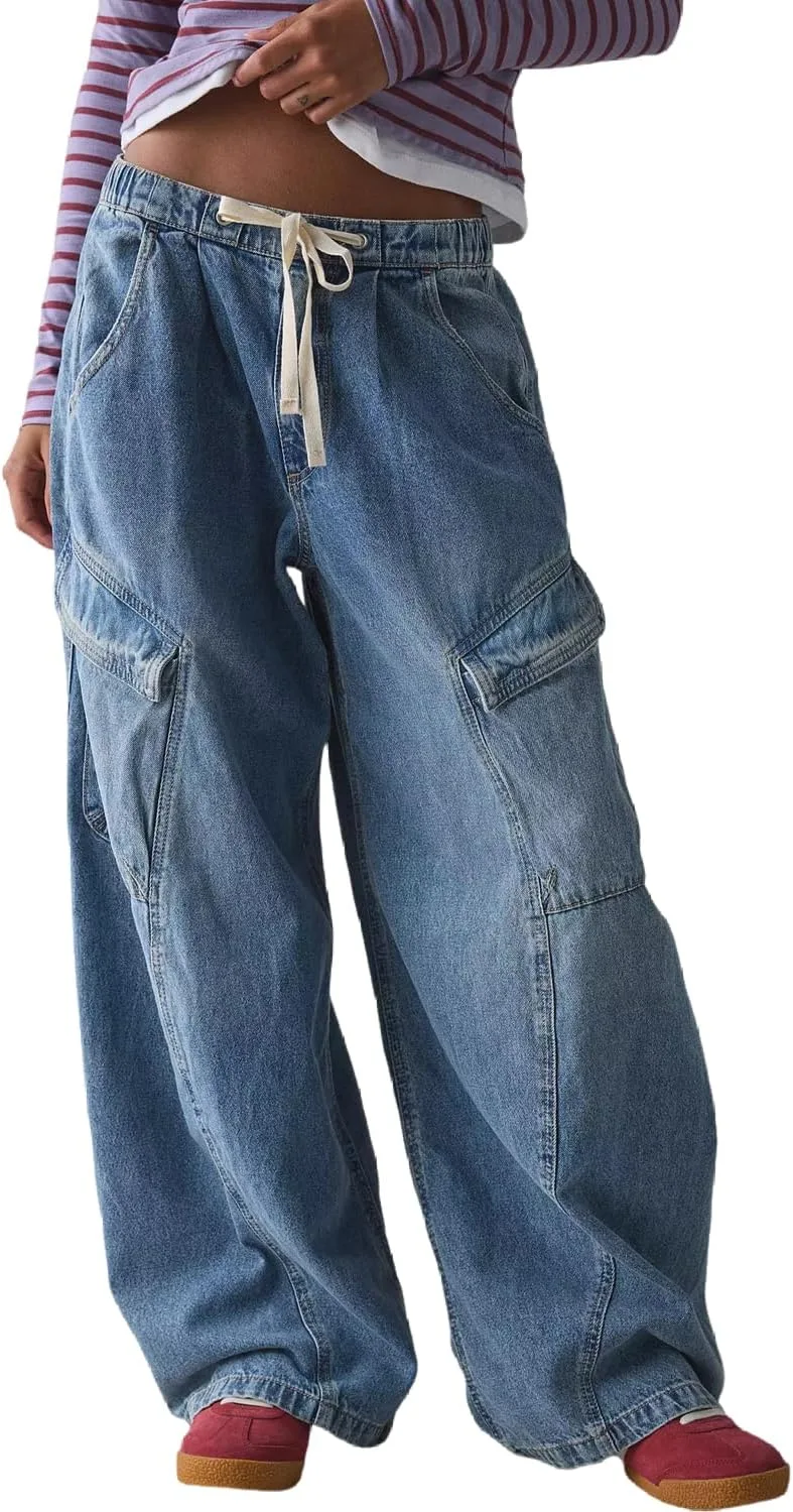 

Женские джинсы yoeasy с высокой талией, широкие, свободные, в стиле boyfriend