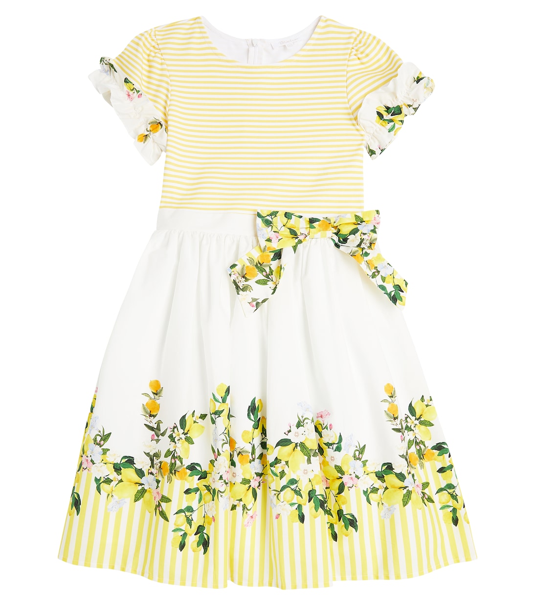 

Платье из хлопка в полоску с цветочным принтом Patachou, Fruits Yellow Print