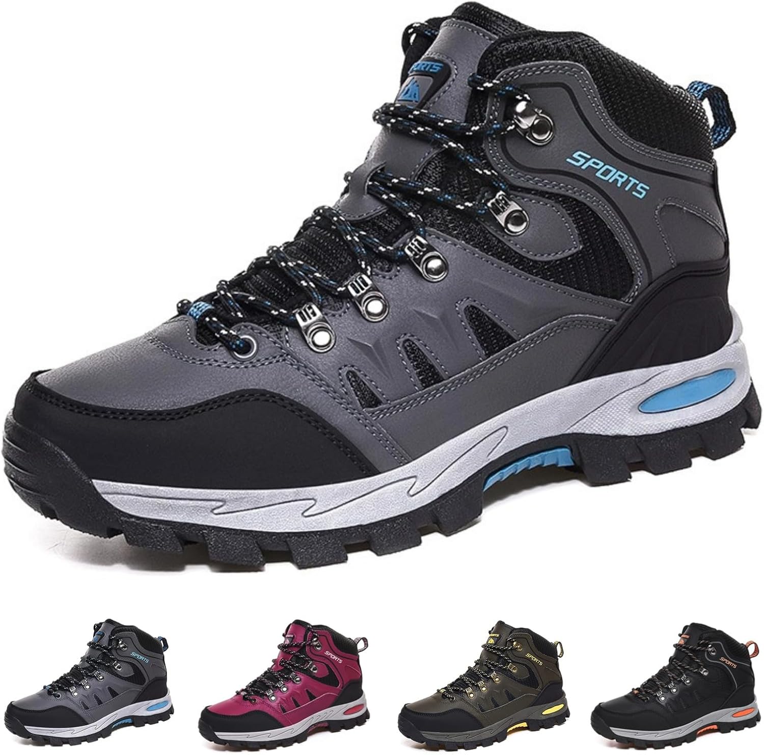 

Походные ботинки для мужчин и женщин, водонепроницаемые, прочные, нескользящие, удобные, для пар, для треккинга на открытом воздухе Macefil, серый