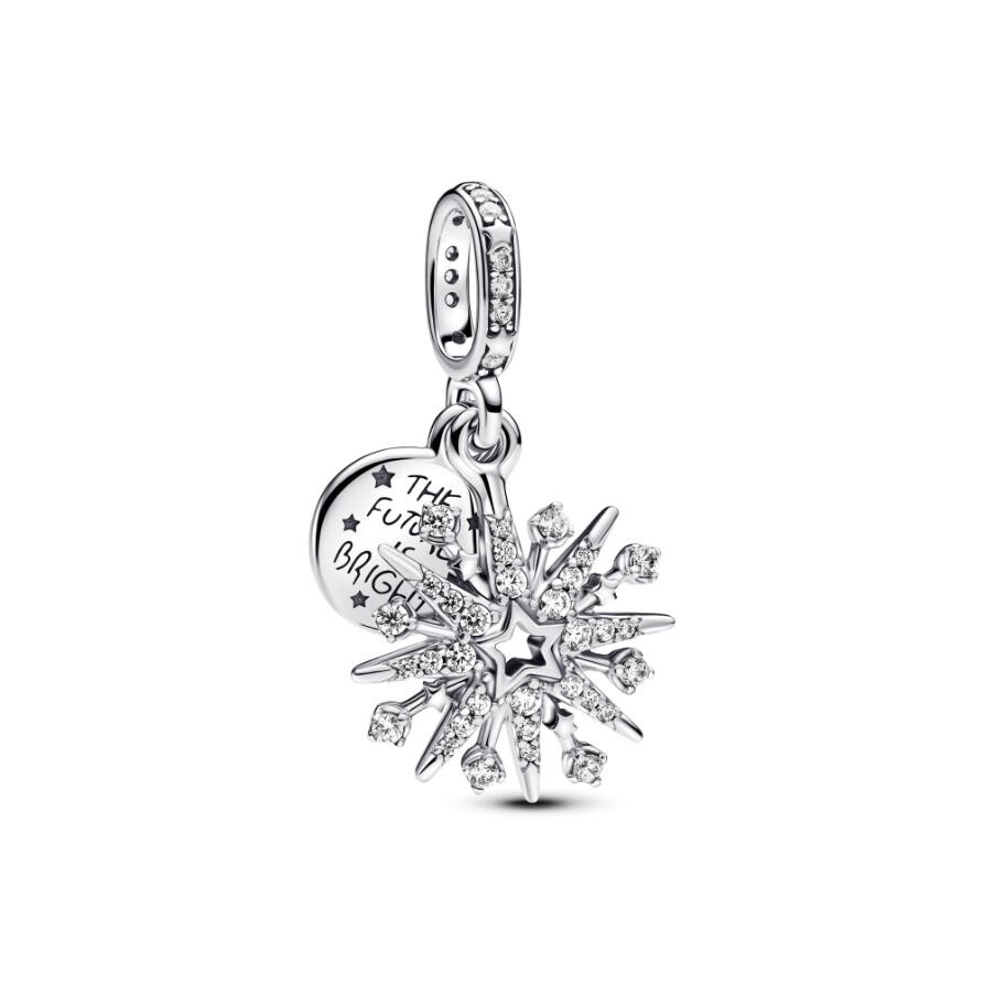

Шарм Sparkling Firework Double Dangle Pandora, стерлинговое серебро