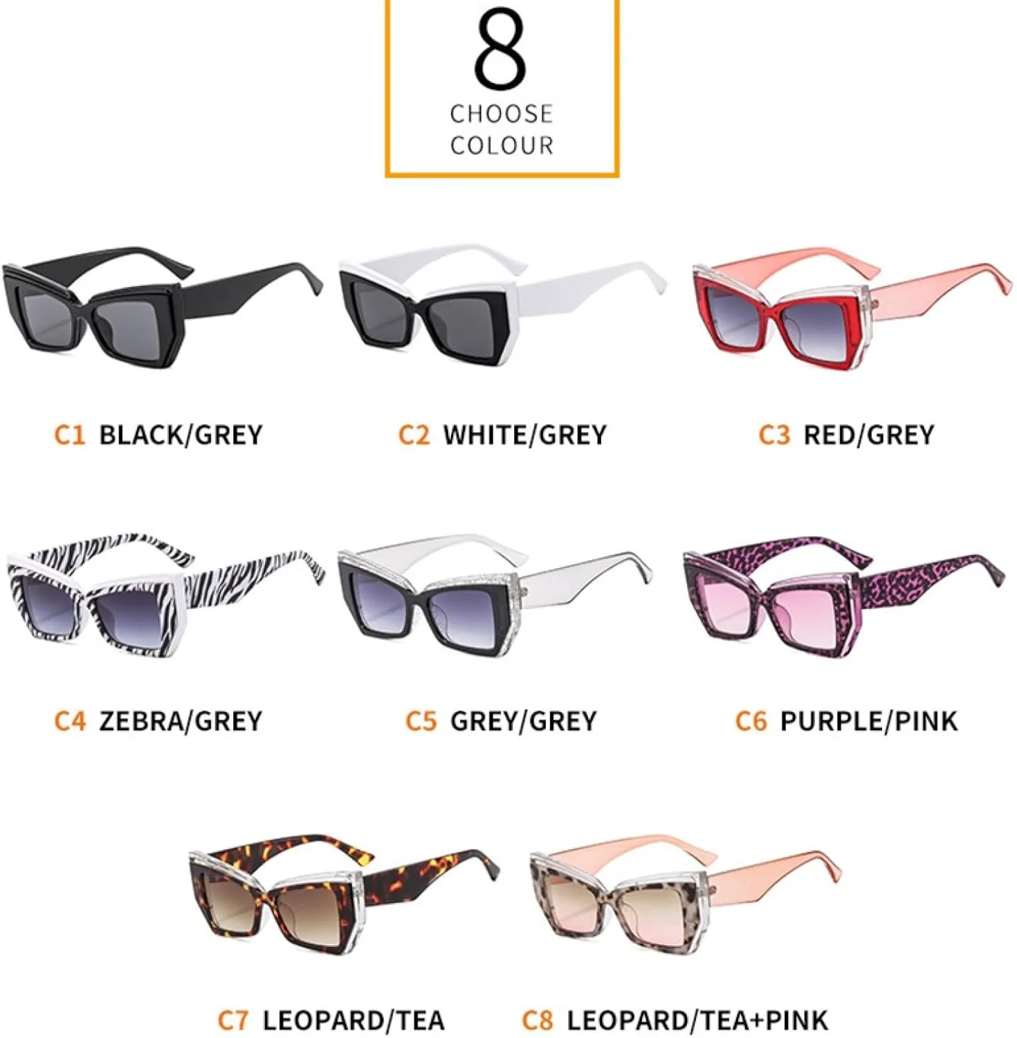 

Солнцезащитные очки с защитой от УФ-излучения UV400 | «Кошачий глаз» | Для женщин и мужчин | Для занятий спортом на открытом воздухе и вождения DSVIGF, Grey