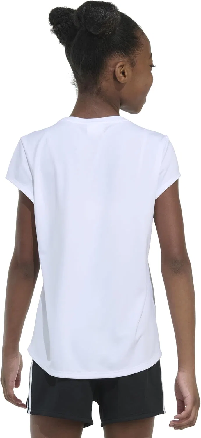 Футболка для девочек adidas, Slim Fit, кап-рукав, White Multi Color — фото 2