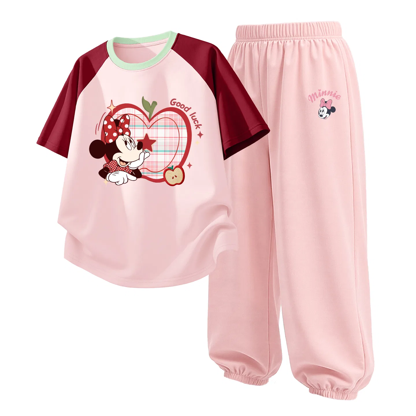 Детский спортивный костюм Casual Sportswear 2 Piece Set Disney, Di Xin Flower Red Pink+Di Tianyuan K Soft Pink — фото 3