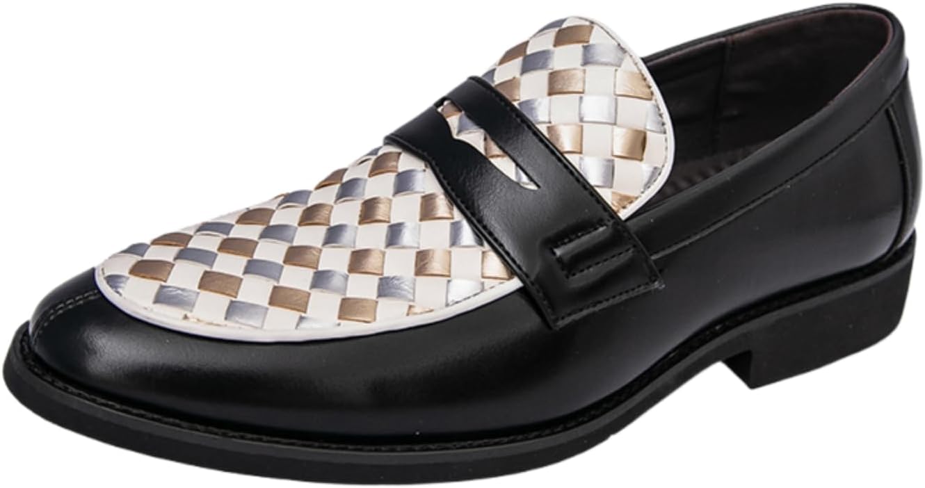 

Мужские классические кожаные пенни-лоферы, слип-он, двухцветные лоферы с заостренным переплетением, удобные легкие, не скользящие балетки, классические туфли для делового бизнеса, офисной работы, пешие вечеринки на вождении Yrzhgdl, белый