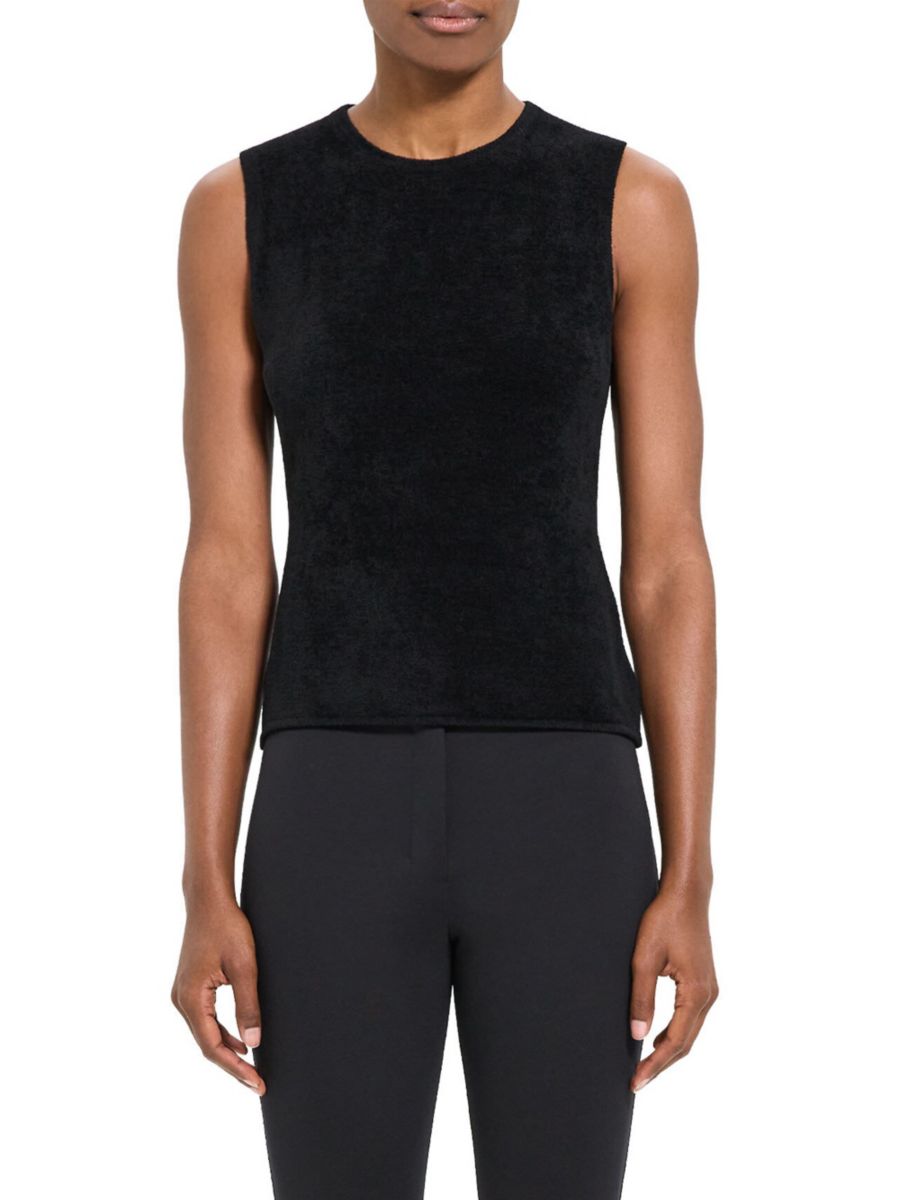 

Майка из бархатной пряжи Theory, черный