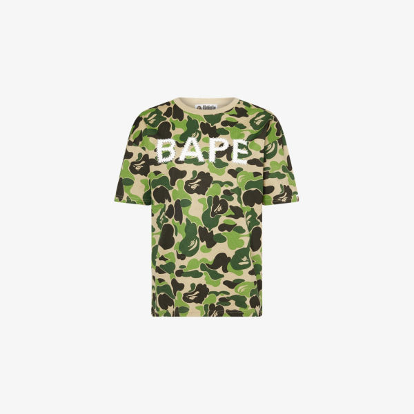 

Футболка A Bathing Ape с логотипом стразами, зеленый