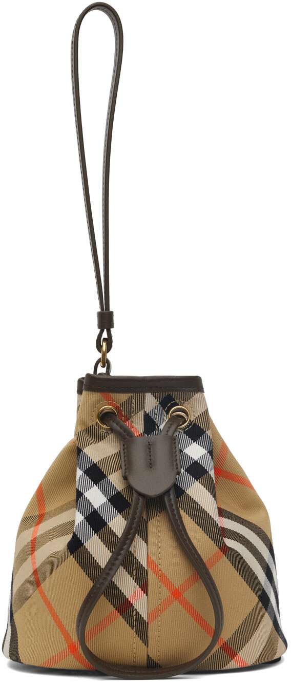 

Бежевый мини-кошелек для проверки на шнурке Burberry