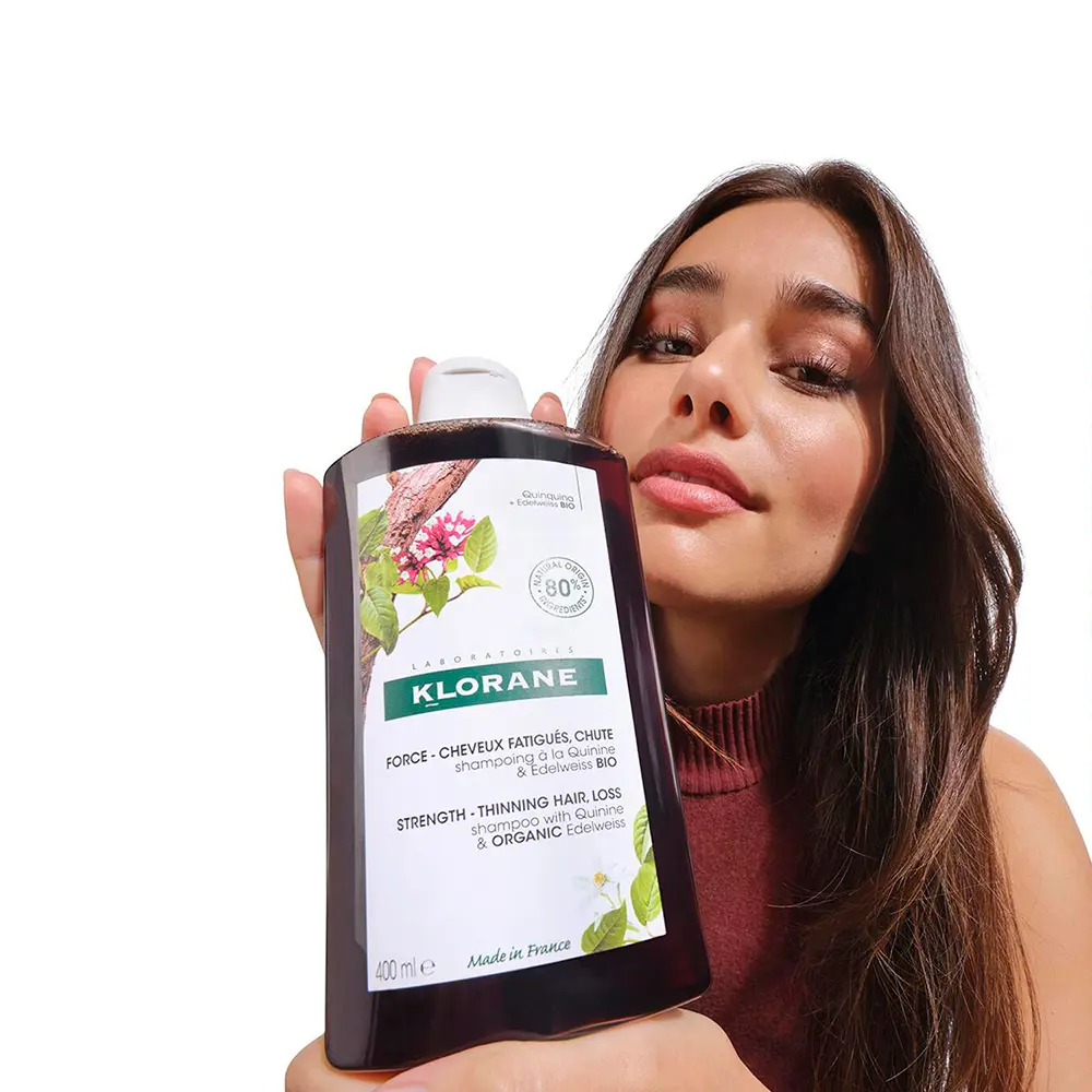 Шампунь A la quinina y edelweiss bio champú para caída cabello Klorane, 400 мл. — фото 3
