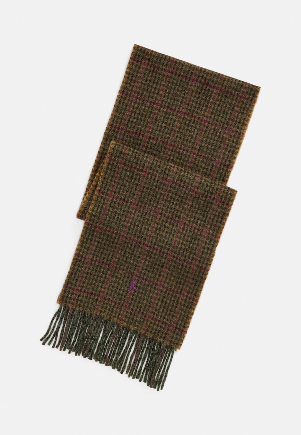 

Шарф REVERSIBLE PLAID WOOL BLEND SCARF Polo Ralph Lauren, оливковый